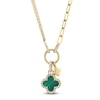 Thumbnail Image 1 of Shy Creation Natural Malachite & Diamond Necklace 1/10 ct tw 14K Yellow Gold 18&quot; J-SC55023332