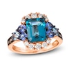 Thumbnail Image 0 of Le Vian Rectangle-Cut Blue Topaz, Tanzanite & Aquamarine Ring 1/2 ct tw Diamonds 14K Strawberry Gold