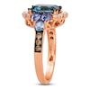 Thumbnail Image 2 of Le Vian Rectangle-Cut Blue Topaz, Tanzanite & Aquamarine Ring 1/2 ct tw Diamonds 14K Strawberry Gold