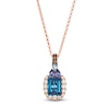 Thumbnail Image 0 of Le Vian Rectangle-Cut Blue Topaz, Tanzanite & Aquamarine Necklace 1/2 ct tw Diamonds 14K Strawberry Gold 19"