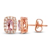 Thumbnail Image 0 of Le Vian Cushion-Cut Morganite Earrings 1/5 ct tw Diamonds 14K Strawberry Gold