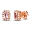 Thumbnail Image 1 of Le Vian Cushion-Cut Morganite Earrings 1/5 ct tw Diamonds 14K Strawberry Gold