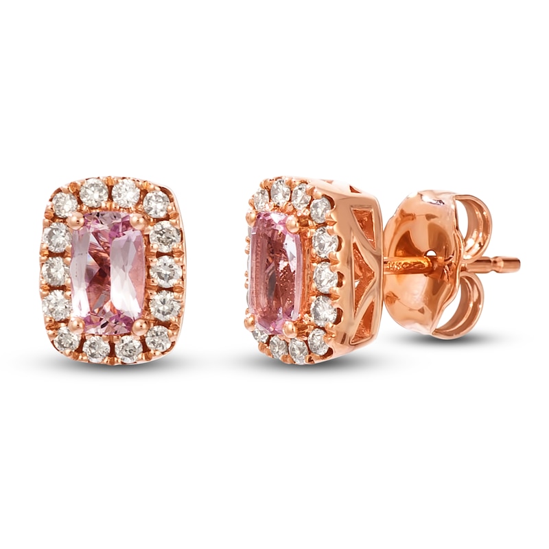 Le Vian Cushion-Cut Morganite Earrings 1/5 ct tw Diamonds 14K Strawberry Gold