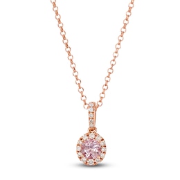 Le Vian Morganite Necklace 1/6 ct tw Diamonds 14K Strawberry Gold 19&quot;