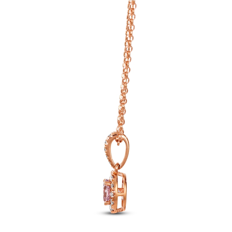 Le Vian Morganite Necklace 1/6 ct tw Diamonds 14K Strawberry Gold 19"