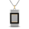 Thumbnail Image 1 of Forged by Jared Men's Rectangular Locket Necklace Damascus Steel, Sterling Silver & 18K Yellow Gold 24&quot;