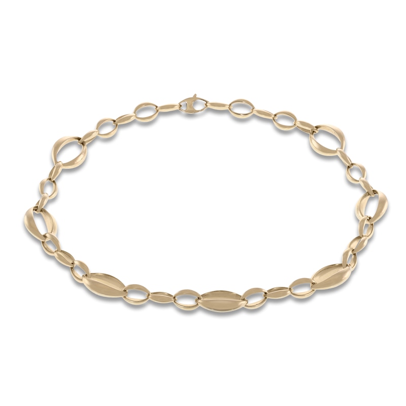 Main Image 1 of Italia D'Oro Oval Link Necklace 14K Yellow Gold 18&quot;