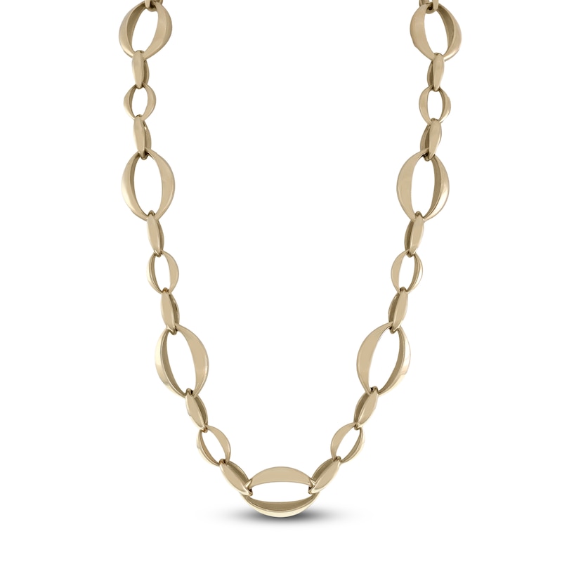 Main Image 2 of Italia D'Oro Oval Link Necklace 14K Yellow Gold 18&quot;