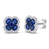 Thumbnail Image 1 of Shy Creation Natural Blue Sapphire & Diamond Quatrefoil Earrings 1/3 ct tw 14K White Gold J-SC41002223