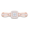 Thumbnail Image 3 of Princess-Cut Quad Diamond Cushion Halo Promise Ring 1/4 ct tw 10K Rose Gold