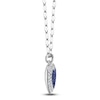 Thumbnail Image 2 of Shy Creation Natural Blue Sapphire & Diamond Heart Necklace 1/4 ct tw 14K White Gold 18&quot; JR55011952