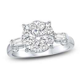 Brilliant Moments Round-Cut Diamond Halo Engagement Ring 1 ct tw 18K White Gold