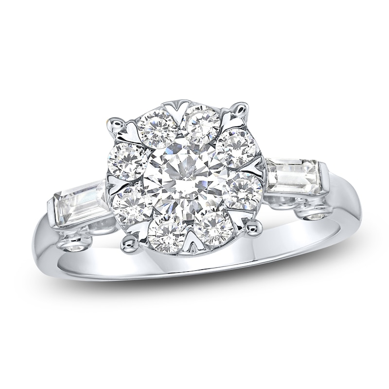 Main Image 1 of Brilliant Moments Round-Cut Diamond Halo Engagement Ring 1 ct tw 18K White Gold