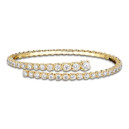 Matinee by A Link Diamond Abbracci Flex Bangle Bracelet 4-1/2 ct tw Round 18K Yellow Gold