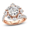 Thumbnail Image 1 of J'Lure Octagon Step-Cut Lab-Created Diamond Halo Bypass Engagement Ring 4-1/3 ct tw 18K Rose Gold