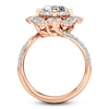 Thumbnail Image 2 of J'Lure Octagon Step-Cut Lab-Created Diamond Halo Bypass Engagement Ring 4-1/3 ct tw 18K Rose Gold