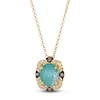 Thumbnail Image 1 of Le Vian Oval-Cut Natural Aquaprase Necklace 1/5 ct tw Diamonds 14K Honey Gold 19&quot;