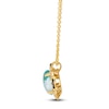 Thumbnail Image 2 of Le Vian Oval-Cut Natural Aquaprase Necklace 1/5 ct tw Diamonds 14K Honey Gold 19&quot;