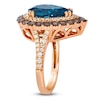 Thumbnail Image 3 of Le Vian Pear-Shaped Blue Topaz Ring 1-3/8 ct tw Diamonds 18K Strawberry Gold