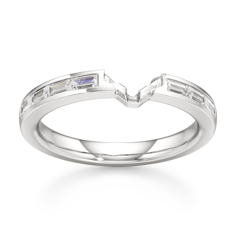 Main Image 1 of J'Lure Baguette-Cut Lab-Created Diamond Contour Wedding Band 1/3 ct tw 18K White Gold