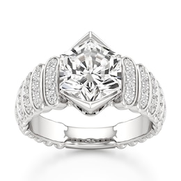 J'Lure Hexagon Brilliant-Cut Lab-Created Diamond Engagement Ring 3-1/2 ct tw 18K White Gold