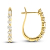 Thumbnail Image 2 of Diamond Hoop Earrings 7/8 ct tw Round 14K Yellow Gold