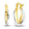 Thumbnail Image 1 of Polished Crossover Hoop Earrings 14K Two-Tone Gold 15mm