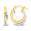 Thumbnail Image 2 of Polished Crossover Hoop Earrings 14K Two-Tone Gold 15mm