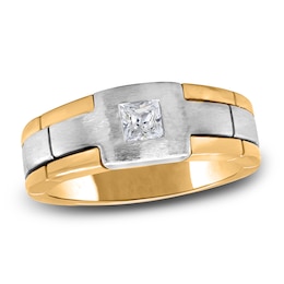 Men's Diamond Anniversary Ring 1/3 ct tw Square-cut 14K Two-Tone Gold