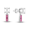 Thumbnail Image 0 of Juliette Maison Natural Rhodolite Garnet Baguette and Freshwater Cultured Pearl Earrings 10K White Gold