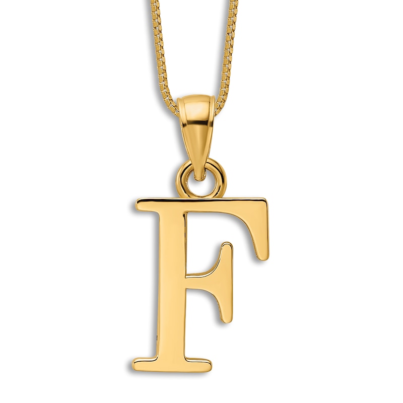 Initial F Necklace 14K Yellow Gold 18