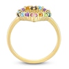 Thumbnail Image 3 of Natural Multi-Gemstone Heart Ring 10K Yellow Gold