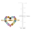 Thumbnail Image 4 of Natural Multi-Gemstone Heart Ring 10K Yellow Gold