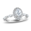 Thumbnail Image 1 of Vera Wang WISH Diamond Engagement Ring 1 ct tw Oval/Round 14K White Gold