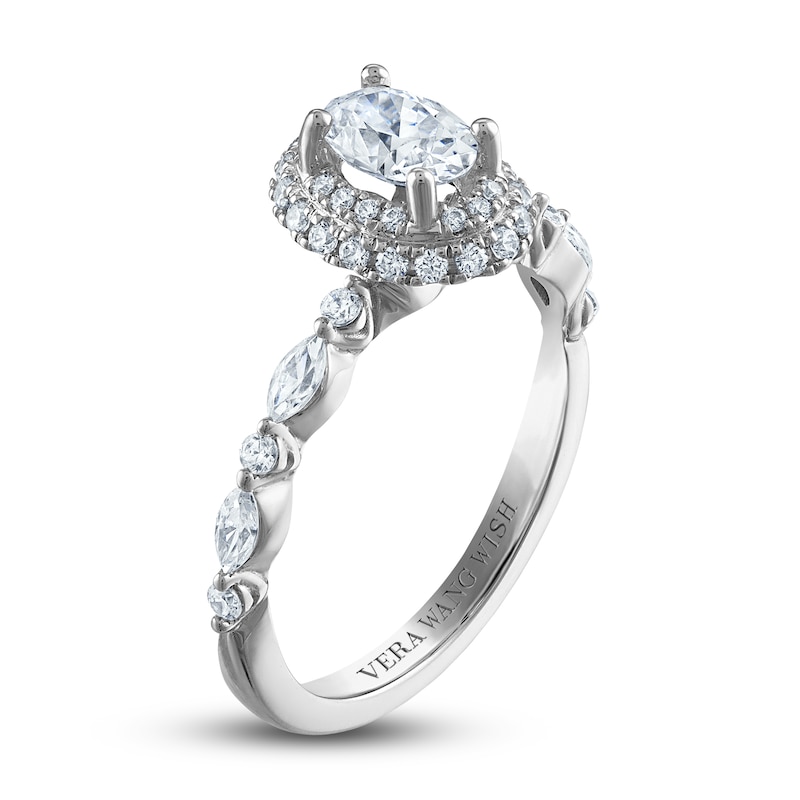 Main Image 2 of Vera Wang WISH Diamond Engagement Ring 1 ct tw Oval/Round 14K White Gold