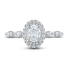 Thumbnail Image 3 of Vera Wang WISH Diamond Engagement Ring 1 ct tw Oval/Round 14K White Gold