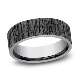 Men's Tree Bark Wedding Band Grey Tantalum 7.0mm