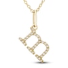 Thumbnail Image 0 of Diamond Initial M Pendant Necklace 1/20 ct tw Round 10K Yellow Gold 18"