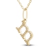 Thumbnail Image 1 of Diamond Initial M Pendant Necklace 1/20 ct tw Round 10K Yellow Gold 18"