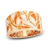 Thumbnail Image 1 of Italia D'Oro Ring Orange/White Enamel 14K Yellow Gold