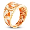 Thumbnail Image 2 of Italia D'Oro Ring Orange/White Enamel 14K Yellow Gold