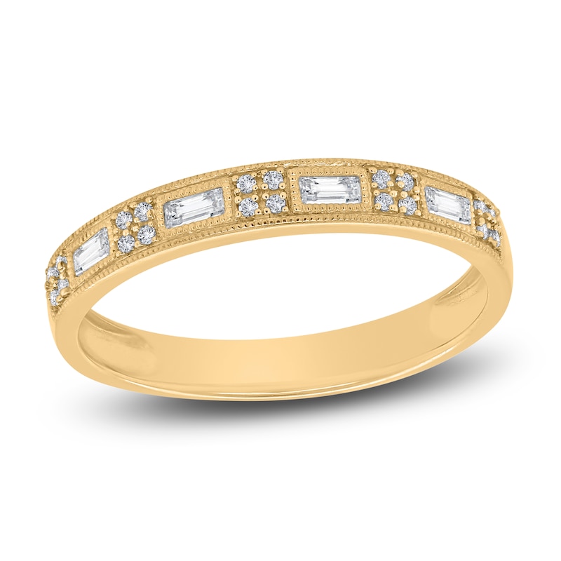 Main Image 1 of Diamond Ring 1/5 ct tw Baguette/Round 14K Yellow Gold