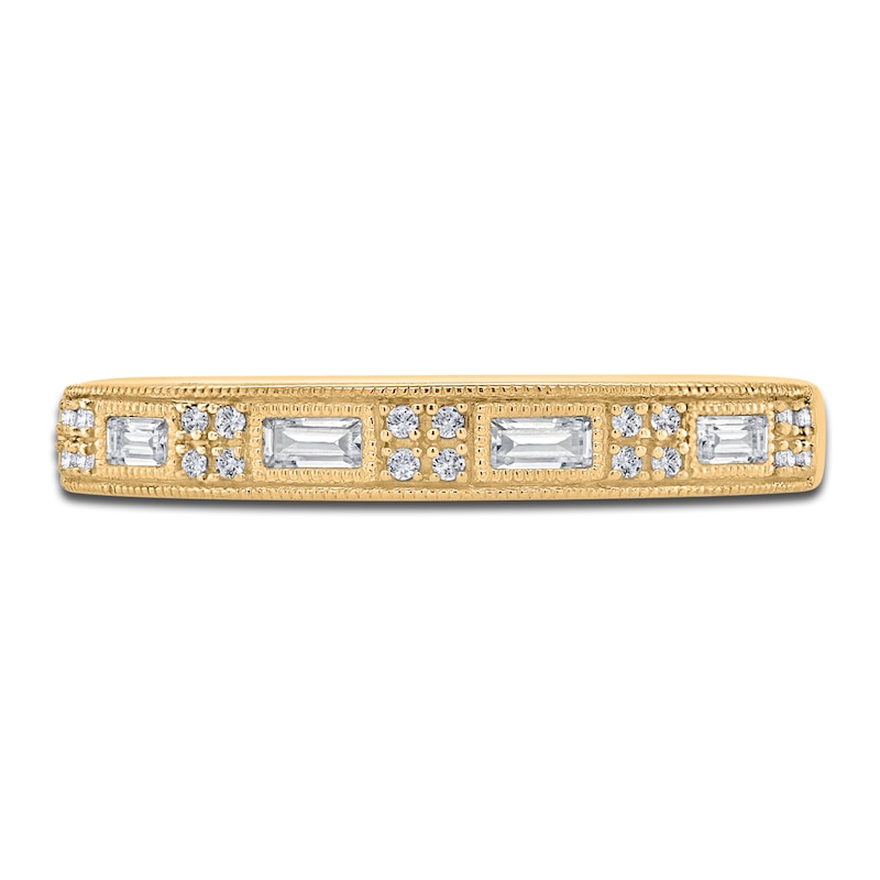 Main Image 3 of Diamond Ring 1/5 ct tw Baguette/Round 14K Yellow Gold