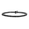 Thumbnail Image 1 of Men's Black Diamond Tennis Bracelet 7 ct tw Round 10K White Gold 8&quot;