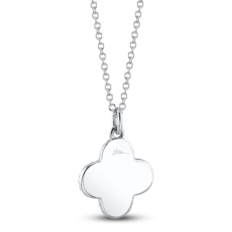 Diamond Four-Leaf Clover Necklace 1/20 ct tw Sterling Silver 18