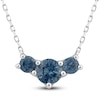 Thumbnail Image 1 of Montana Blue Natural Sapphire 3-Stone Pendant Necklace 14K White Gold 18&quot;