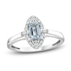 Thumbnail Image 1 of Natural Aquamarine Ring 1/6 ct tw Diamonds 10K White Gold