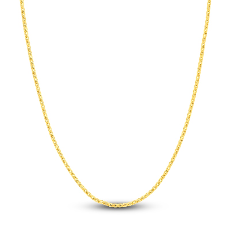 Solid Box Chain Necklace 18K Yellow Gold 24" 2.7mm