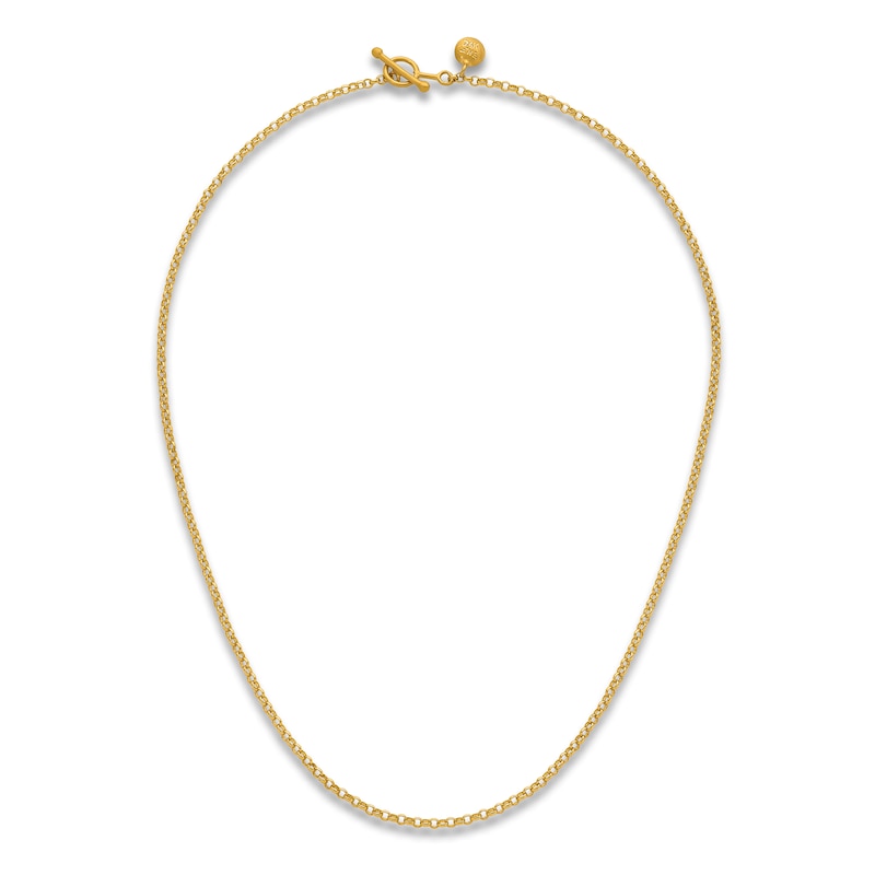 Main Image 4 of High-Polish Rolo Link Chain 24K Yellow Gold 16&quot; 2.1mm