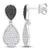 Thumbnail Image 0 of Black & White Diamond Drop Earrings 3/4 ct tw Round 14K White Gold
